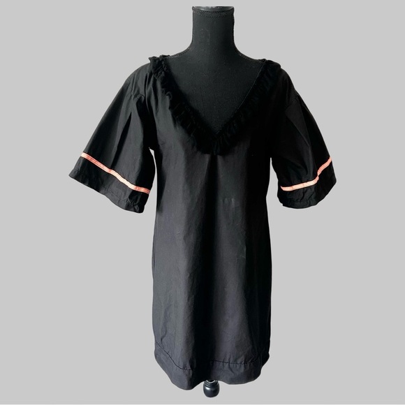 Maryley Black Ruffles Sundress Coverup Dress Made in Italy - Picture 1 of 13